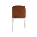 Lot de 4 chaises de salle à manger modernes avec assise en cuir PU, velours ou daim et piètement en acier blanc