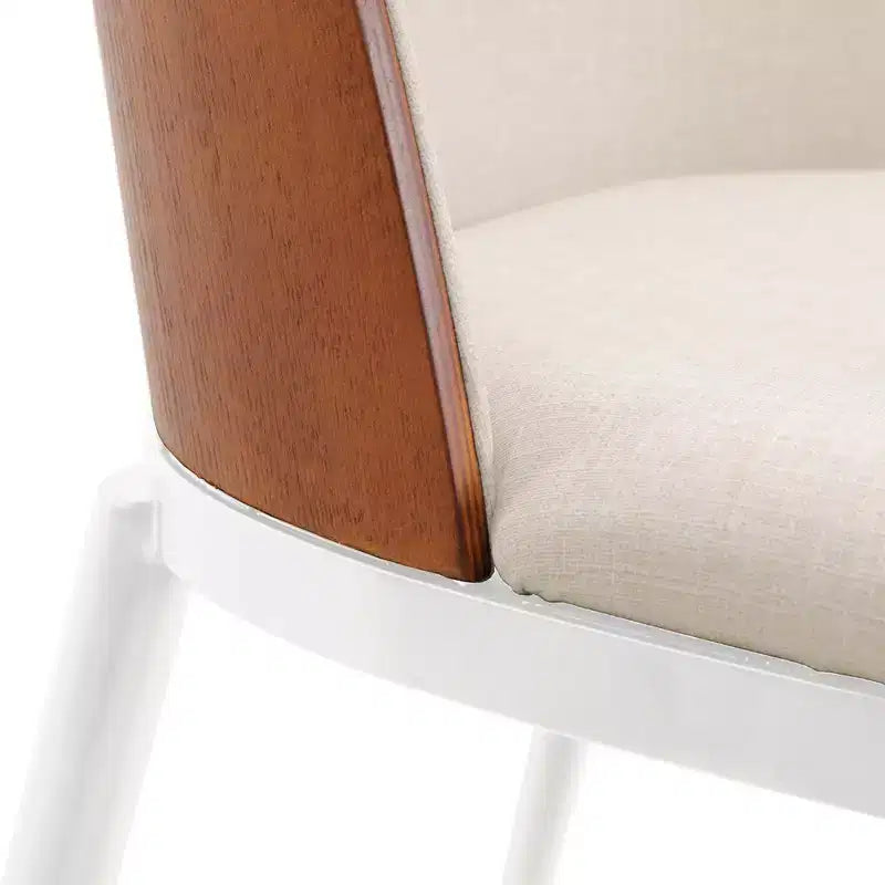 Lot de 4 chaises de salle à manger modernes avec assise en cuir PU, velours ou daim et piètement en acier blanc
