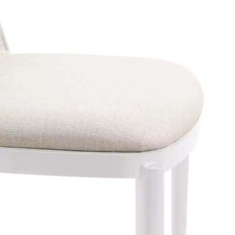 Lot de 4 chaises de salle à manger modernes avec assise en cuir PU, velours ou daim et piètement en acier blanc