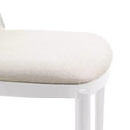 Lot de 4 chaises de salle à manger modernes avec assise en cuir PU, velours ou daim et piètement en acier blanc