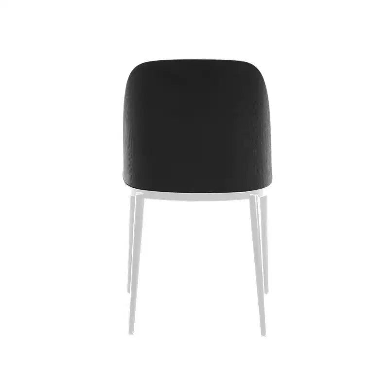 Lot de 4 chaises de salle à manger modernes avec assise en cuir PU, velours ou daim et piètement en acier blanc