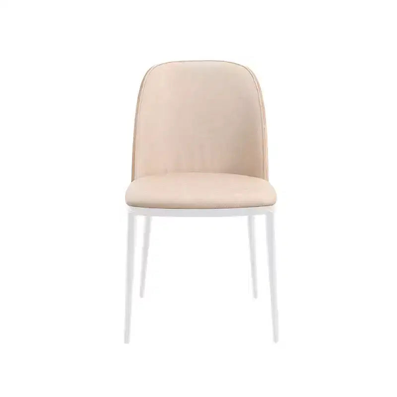 Lot de 4 chaises de salle à manger modernes avec assise en cuir PU, velours ou daim et piètement en acier blanc