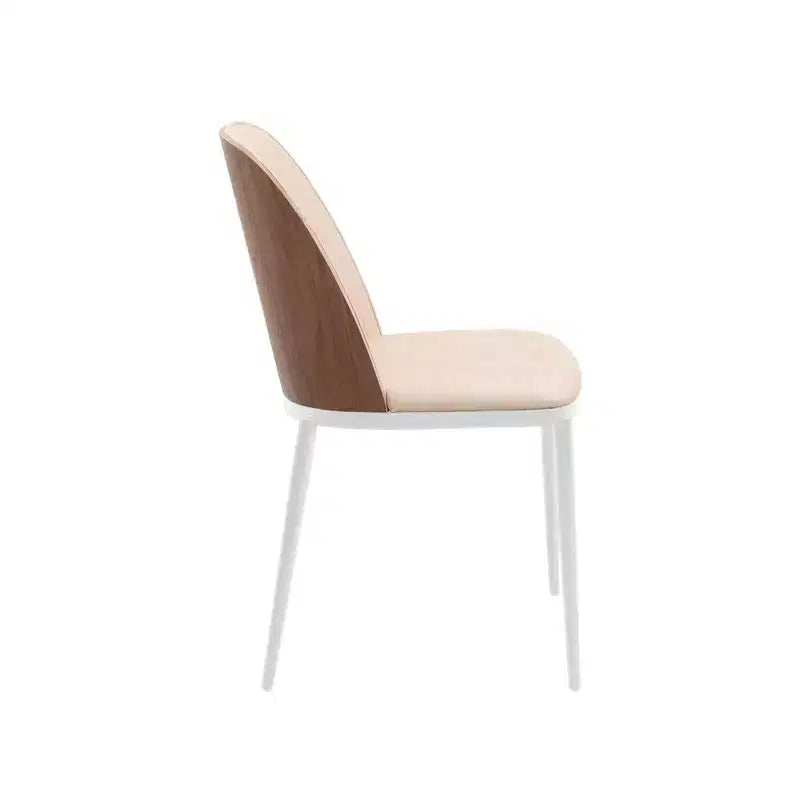 Lot de 4 chaises de salle à manger modernes avec assise en cuir PU, velours ou daim et piètement en acier blanc