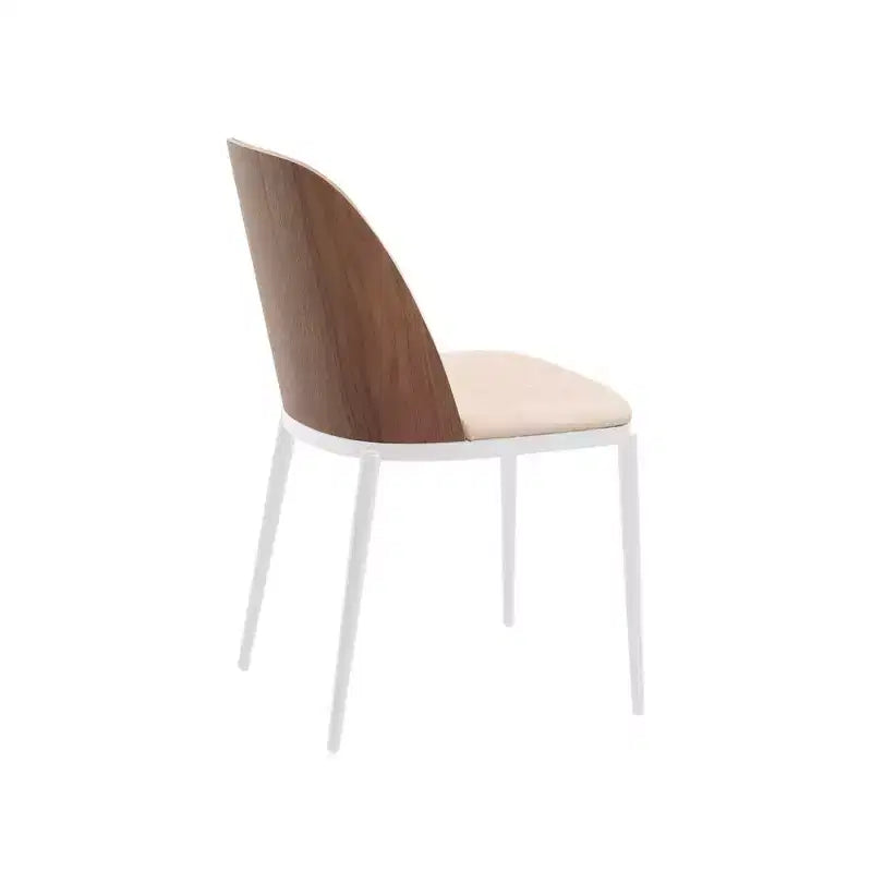 Lot de 4 chaises de salle à manger modernes avec assise en cuir PU, velours ou daim et piètement en acier blanc