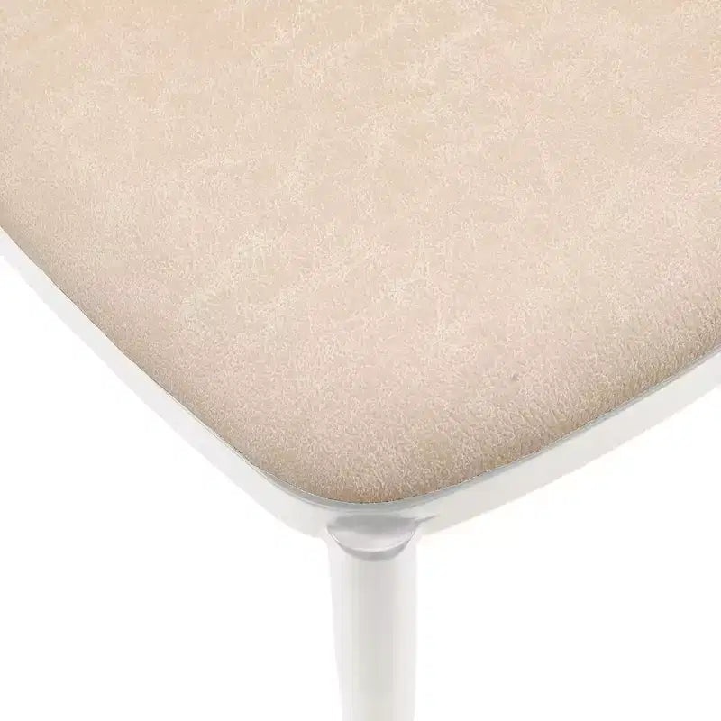 Lot de 4 chaises de salle à manger modernes avec assise en cuir PU, velours ou daim et piètement en acier blanc
