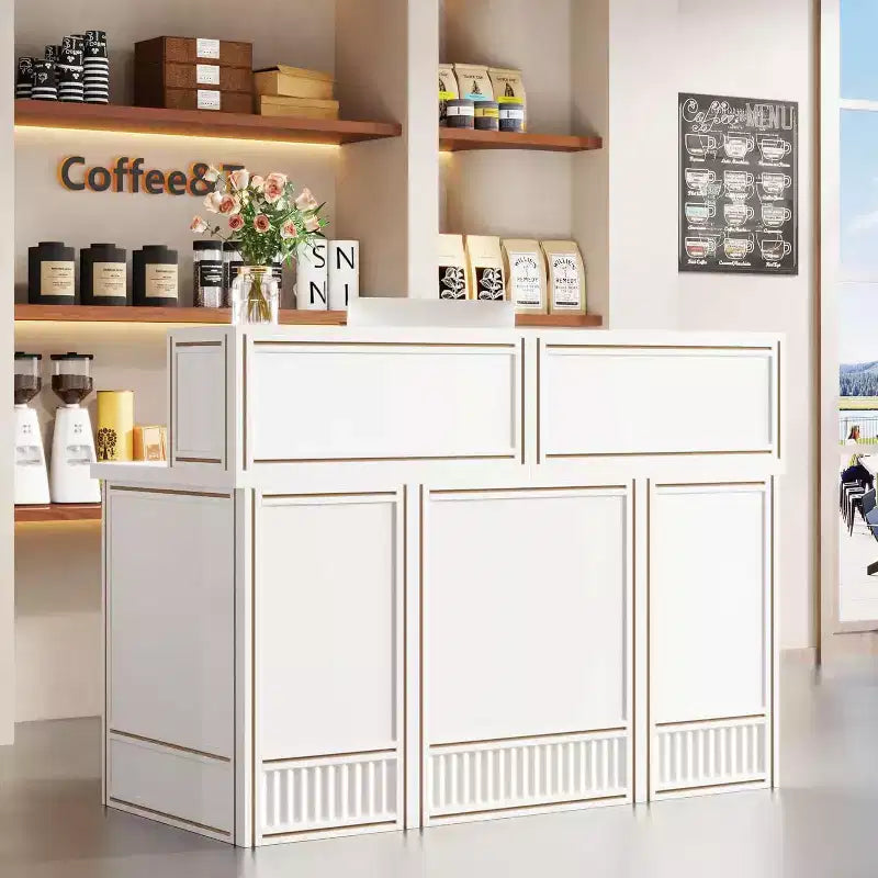 Comptoir d'accueil avec guichet