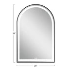 Miroir de salle de bain arqué avec éclairage LED et fonction anti-buée
