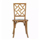 Chaises de salle à manger empilables de qualité commerciale en bois massif Brooklyn avec dossier orné - Lot de 2