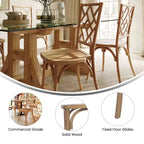 Chaises de salle à manger empilables de qualité commerciale en bois massif Brooklyn avec dossier orné - Lot de 2