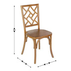Chaises de salle à manger empilables de qualité commerciale en bois massif Brooklyn avec dossier orné - Lot de 2