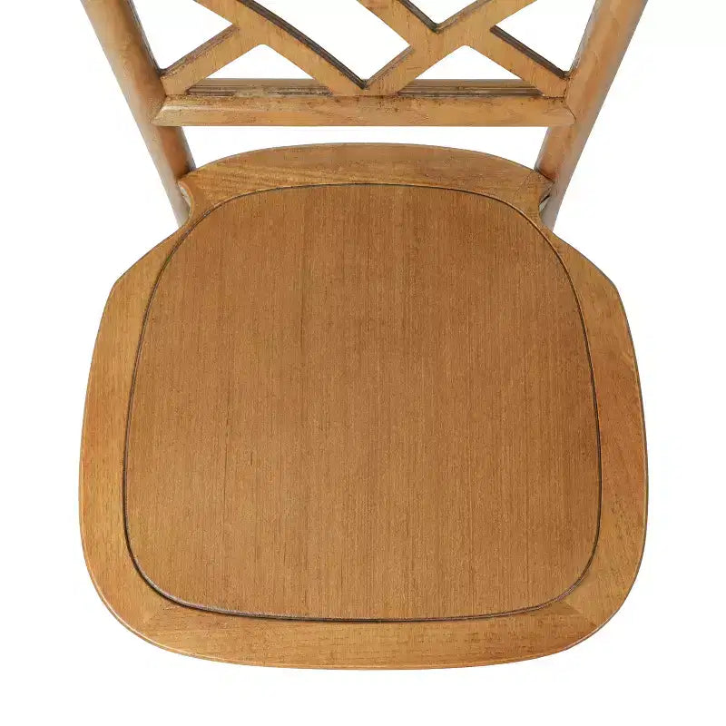 Chaises de salle à manger empilables de qualité commerciale en bois massif Brooklyn avec dossier orné - Lot de 2