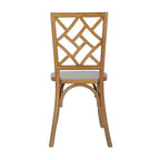 Chaises de salle à manger empilables de qualité commerciale en bois massif Brooklyn avec dossier orné - Lot de 2