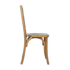 Chaises de salle à manger empilables de qualité commerciale en bois massif Brooklyn avec dossier orné - Lot de 2