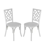 Chaises de salle à manger empilables de qualité commerciale en bois massif Brooklyn avec dossier orné - Lot de 2