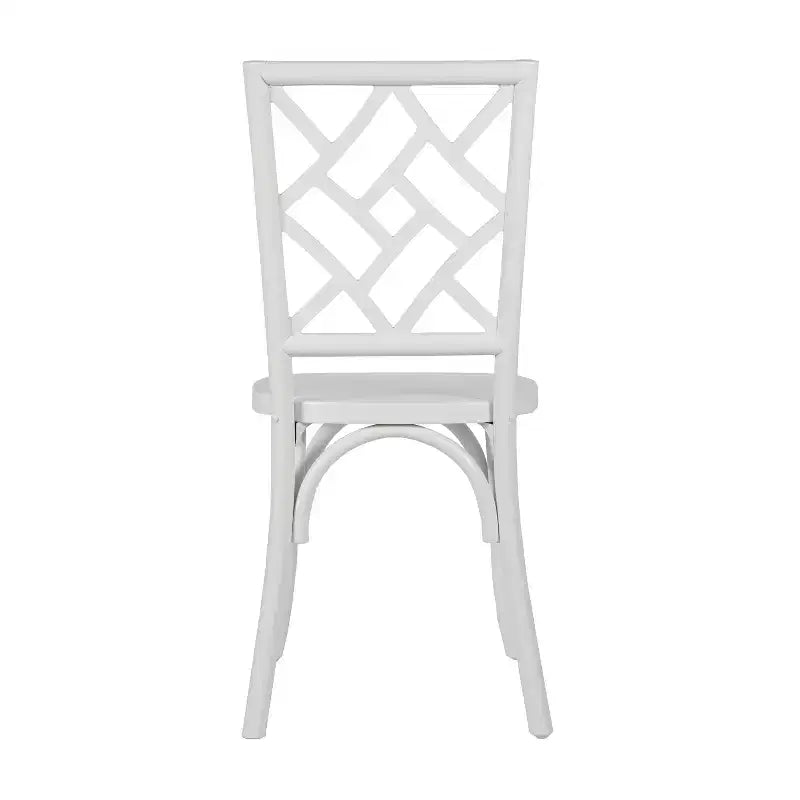 Chaises de salle à manger empilables de qualité commerciale en bois massif Brooklyn avec dossier orné - Lot de 2