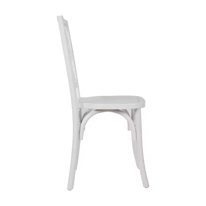 Chaises de salle à manger empilables de qualité commerciale en bois massif Brooklyn avec dossier orné - Lot de 2