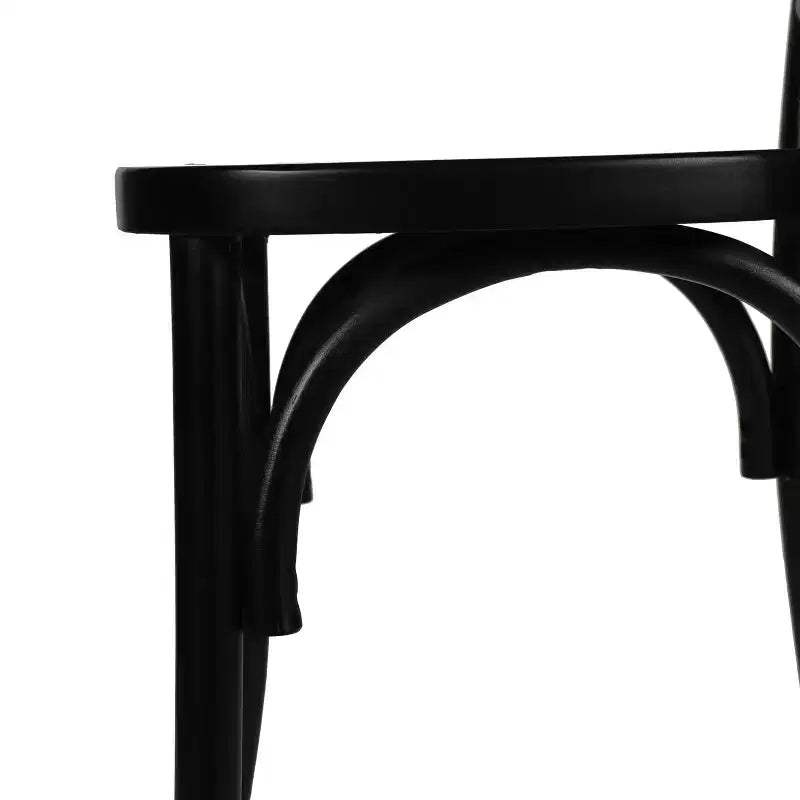 Chaises de salle à manger empilables de qualité commerciale en bois massif Brooklyn avec dossier orné - Lot de 2