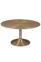 Table basse ronde à piédestal dorée