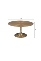 Table basse ronde à piédestal dorée