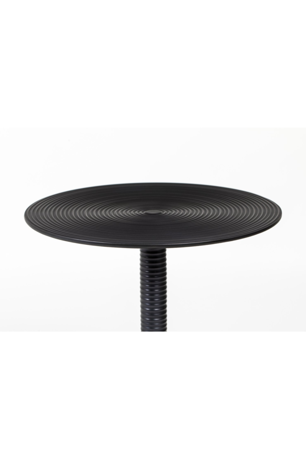 Table d'appoint ronde noire à piédestal