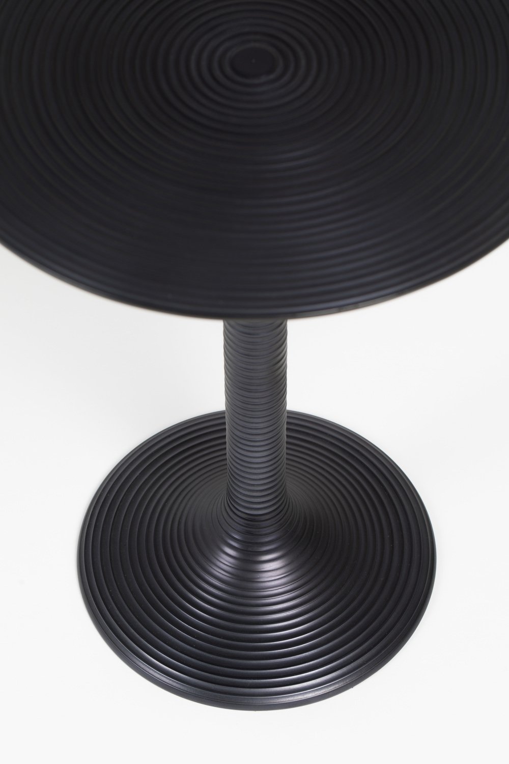 Table d'appoint ronde noire à piédestal