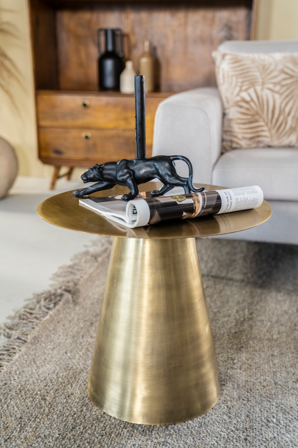 Table d'appoint socle en laiton