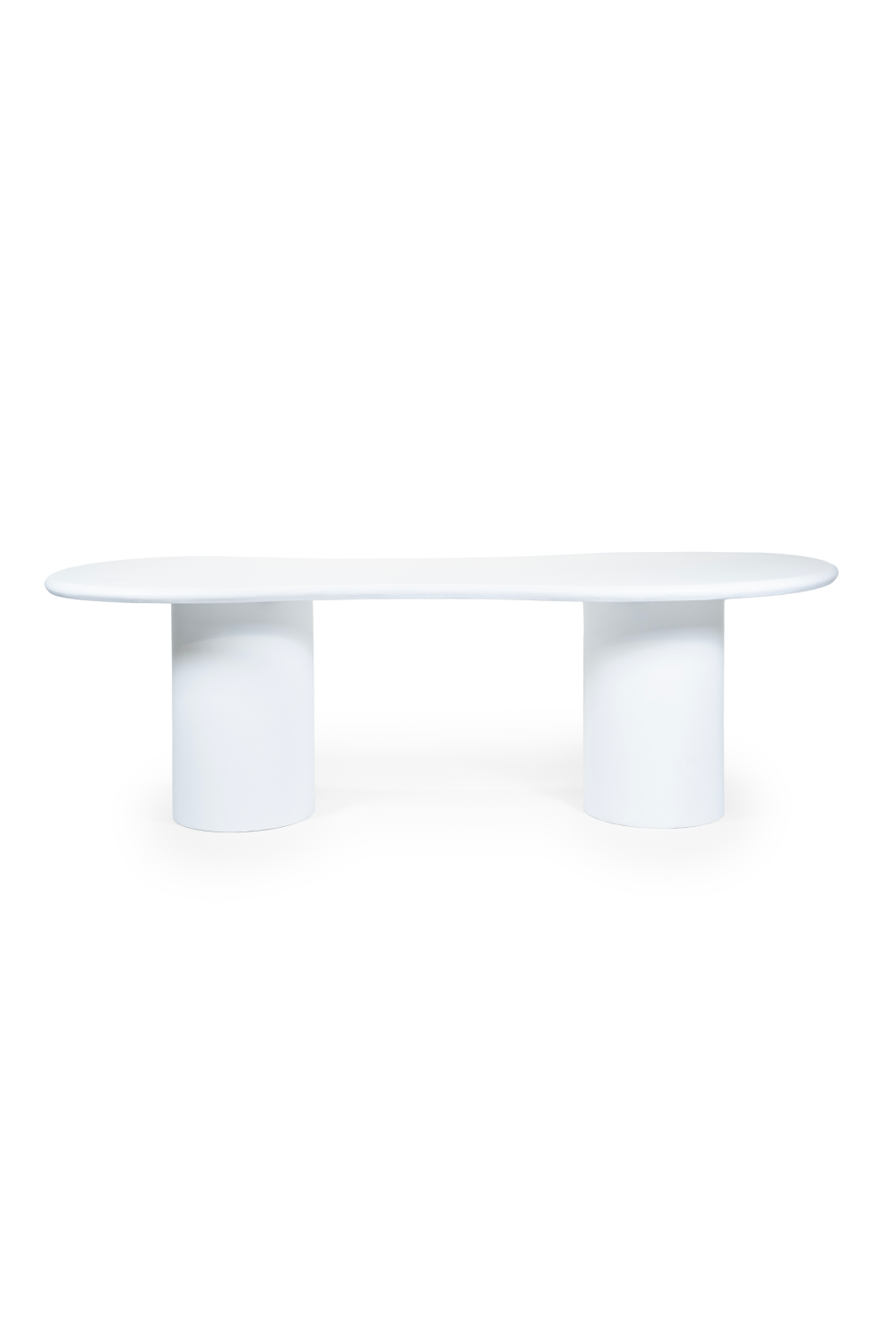 Table à manger organique en verre blanc