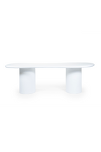 Table à manger organique en verre blanc