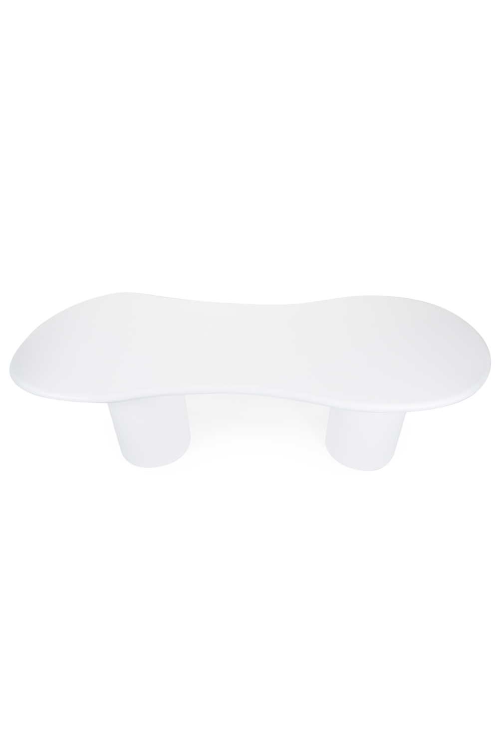 Table à manger organique en verre blanc