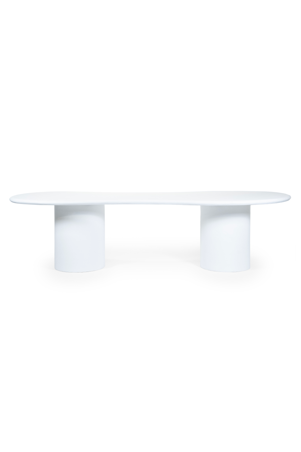 Table à manger organique en verre blanc