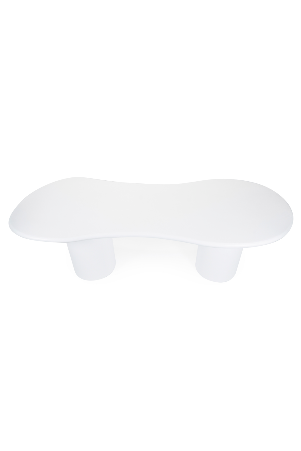 Table à manger organique en verre blanc