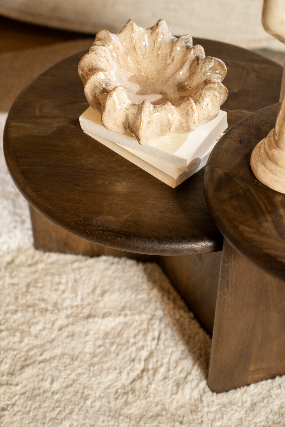 Table basse ronde en bois S