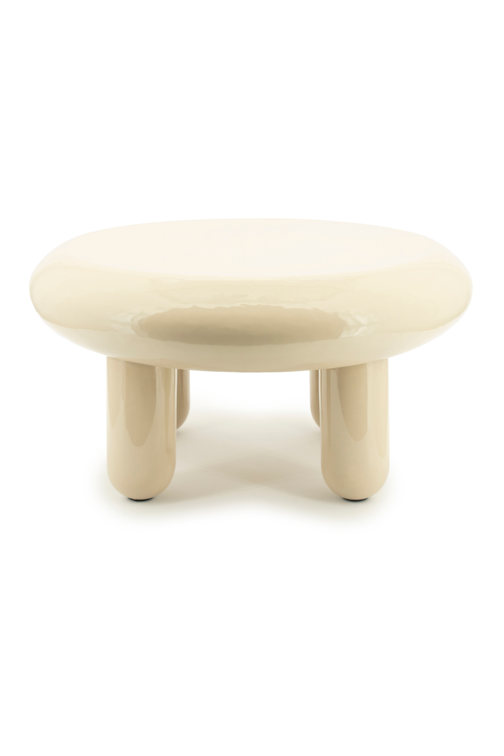 Table basse ronde en fer brillant