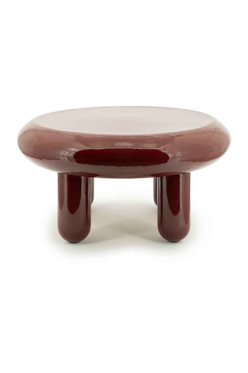 Table basse ronde en fer brillant