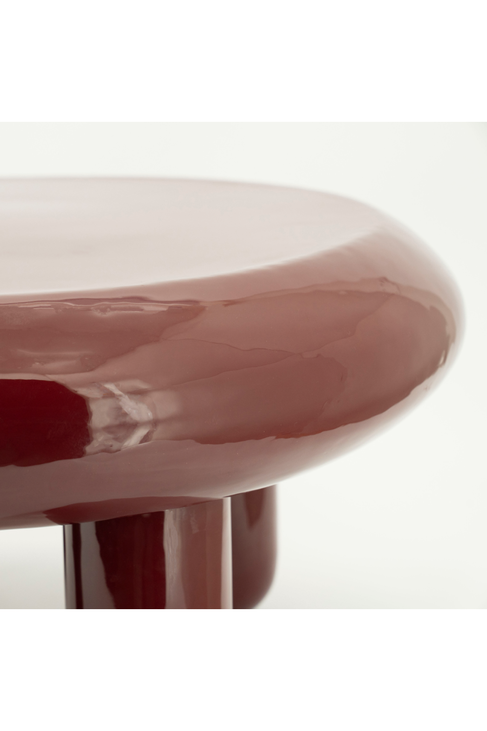 Table basse ronde en fer brillant