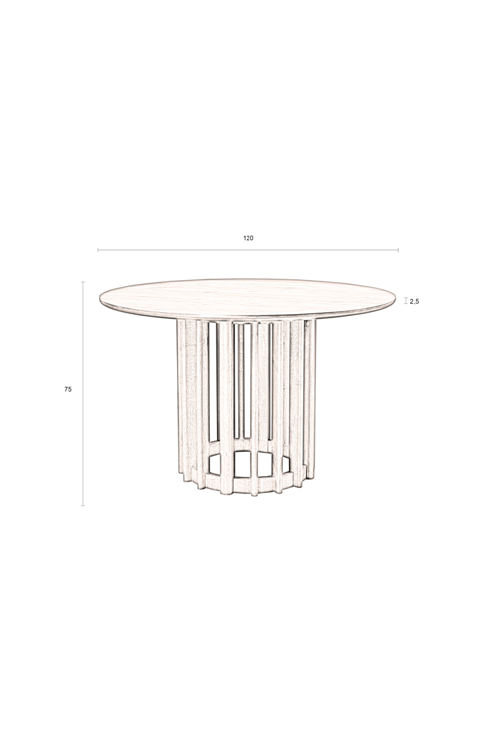 Table de salle à manger moderne Round Oak