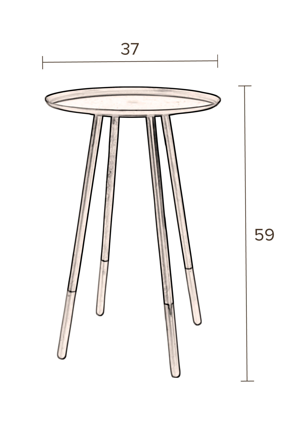 Table d'appoint en laiton antique