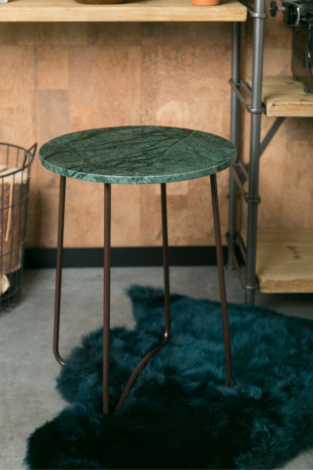 Table d'appoint ronde en marbre vert