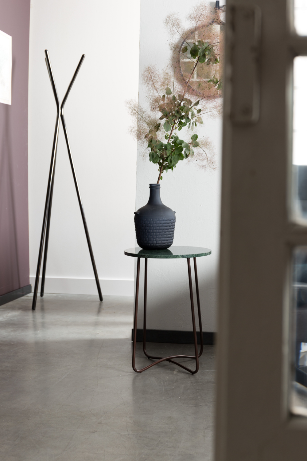 Table d'appoint ronde en marbre vert