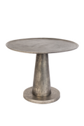 Table d'appoint ronde en argent avec piédestal