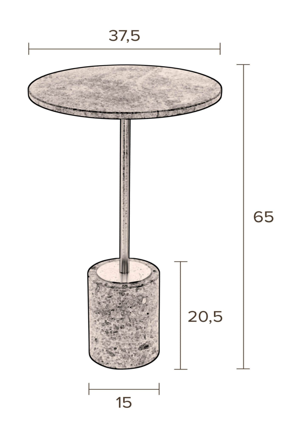 Table d'appoint ronde en marbre vert