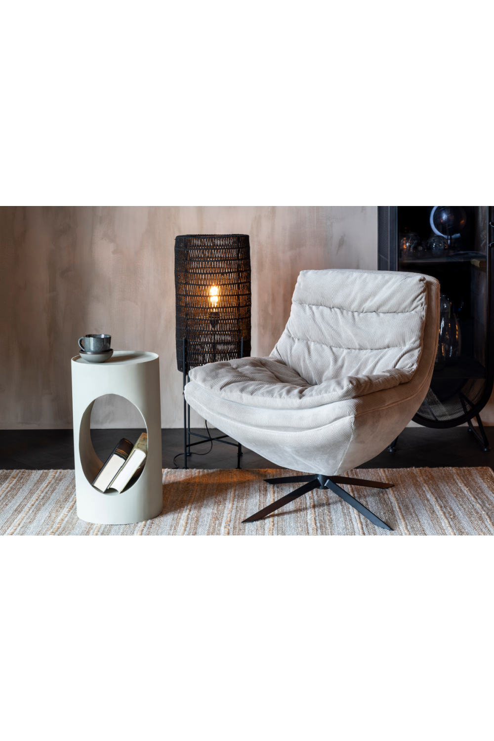 Table d'appoint cylindrique moderne