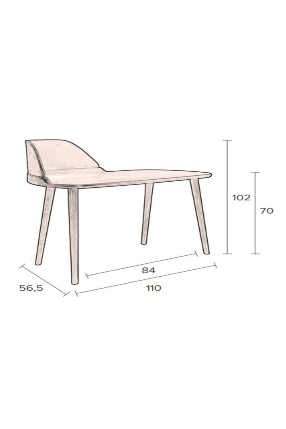 Bureau en bois de style moderne du milieu du siècle