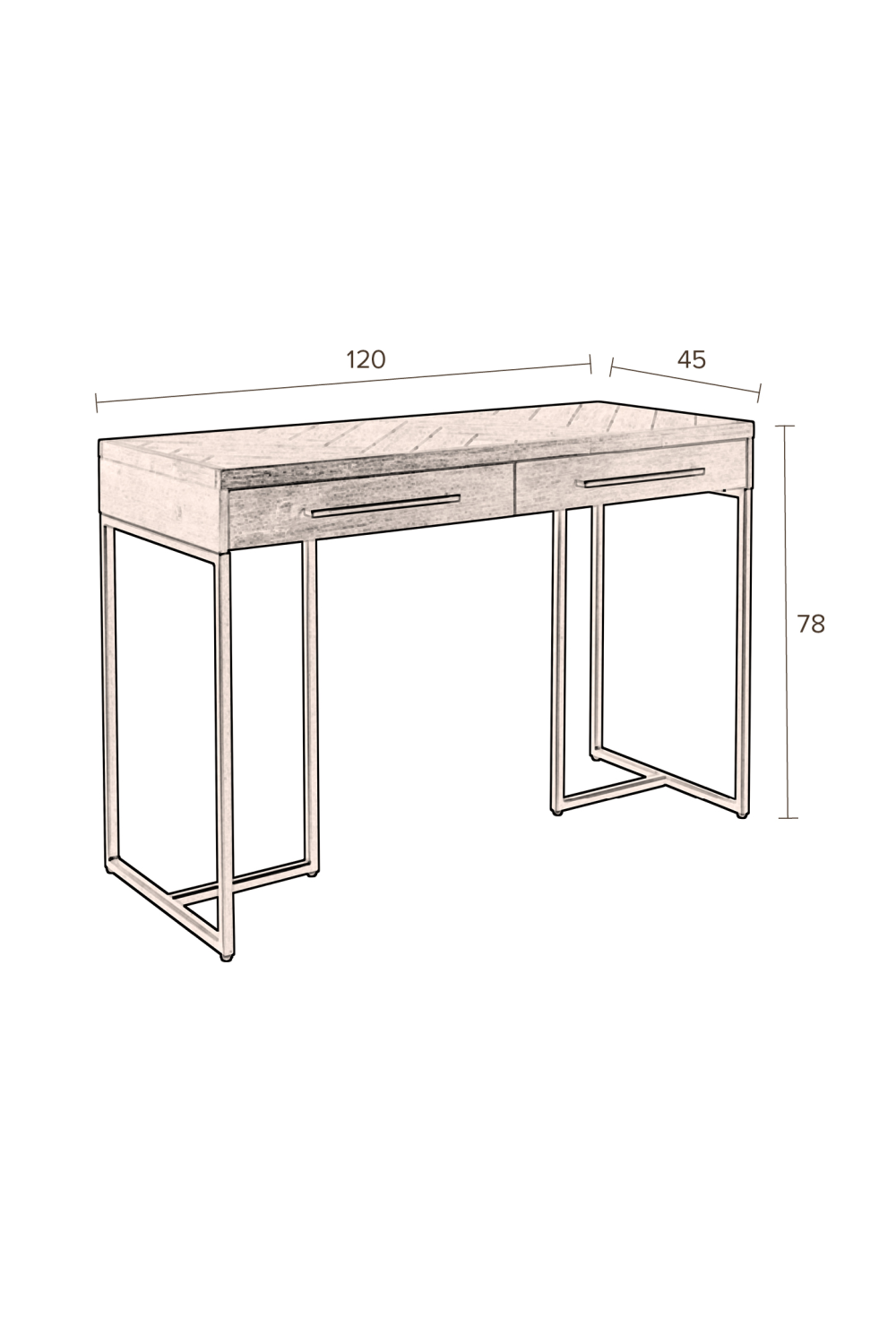Console en bois d'acacia