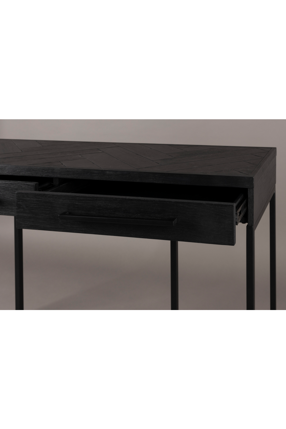Console table motif chevrons vintage