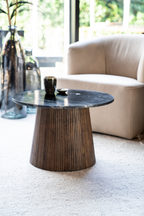 Table d'appoint ronde en marbre noir