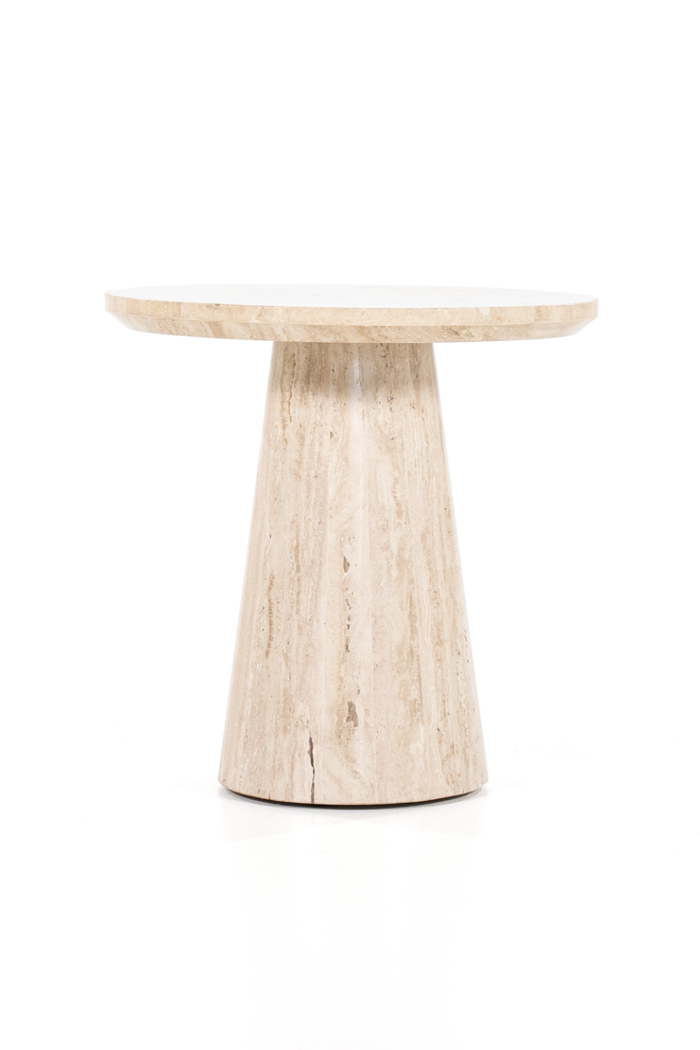 Table d'appoint piédestal en travertin