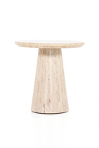 Table d'appoint piédestal en travertin