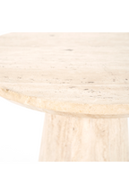 Table d'appoint piédestal en travertin