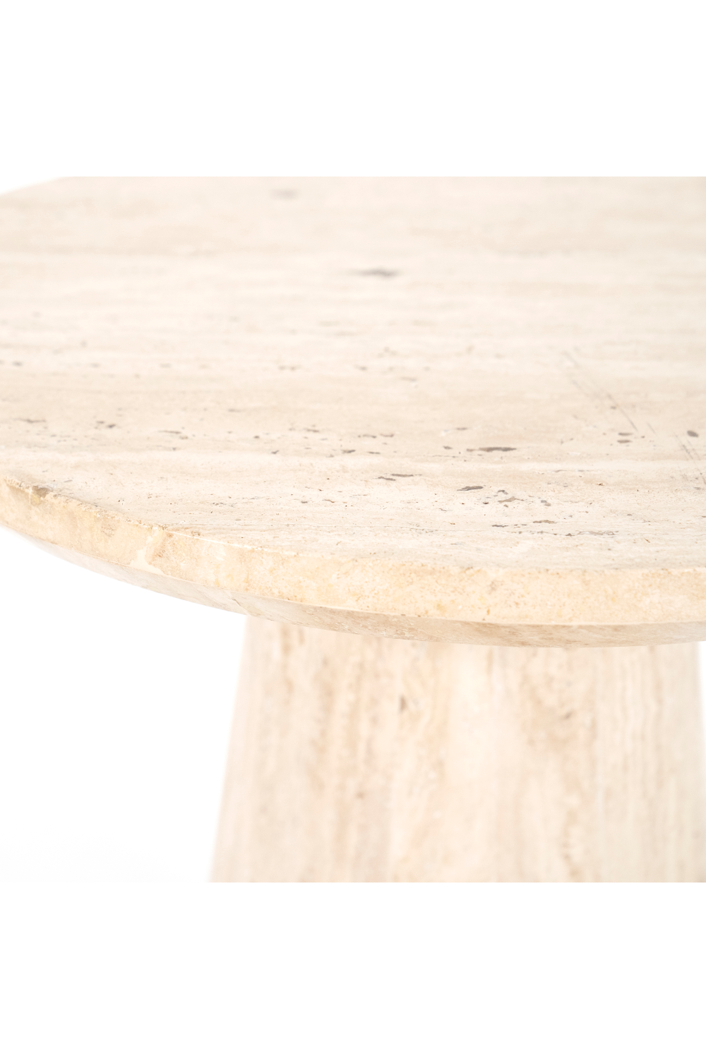 Table d'appoint piédestal en travertin